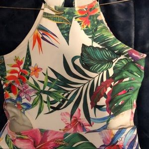 Tropical print summer dress